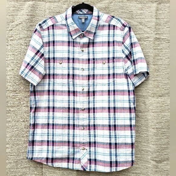 Toad & Co M Men's plaid short sleeve button up shirt Organic Cotton - Picture 1 of 10
